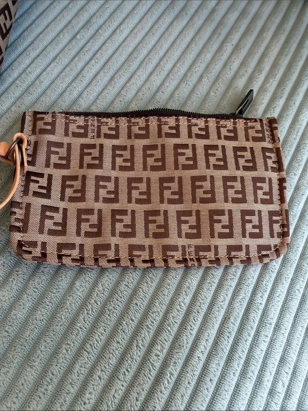 Fendi Brown FF Logo Tote with Inside Pouch